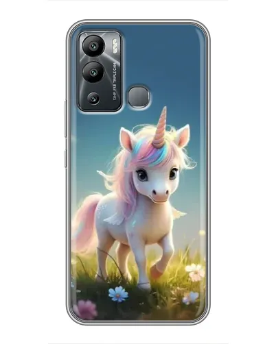 Чехол для Infinix Hot 12 Play с картинкой «Единорог на поляне»