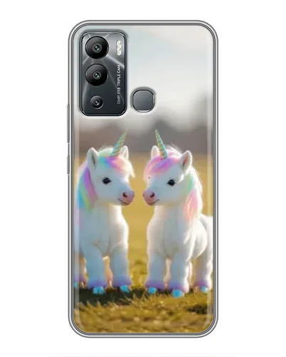 Чехол для Infinix Hot 12 Play с картинкой «Пара единорогов»