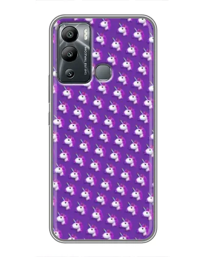 Чехол для Infinix Hot 12 Play с картинкой «Единороги на фиолетовом»