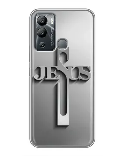 Чехол для Infinix Hot 12 Play с картинкой «Металлический крест Jesus»