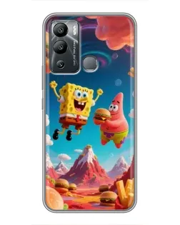 Чехол для Infinix Hot 12 Play с картинкой «Космический фастфуд»