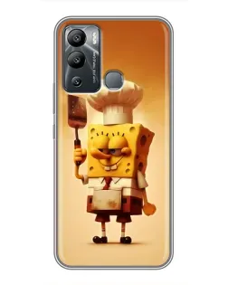 Чехол для Infinix Hot 12 Play с картинкой «Губка Боб повар»