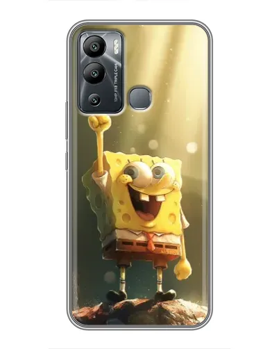 Чехол для Infinix Hot 12 Play с картинкой «Сияющий Спанч Боб»