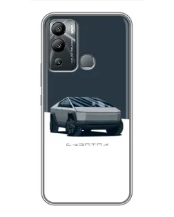 Чехол для Infinix Hot 12 Play с картинкой «Серебристый Cybertruck Tesla»