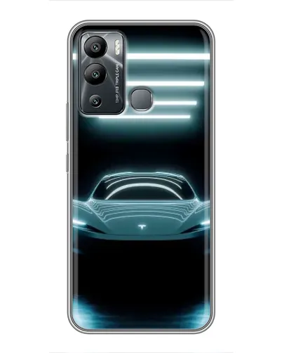 Чехол для Infinix Hot 12 Play с картинкой «Tesla в неоне»