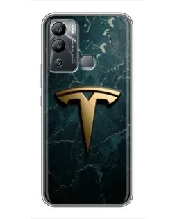 Чехол для Infinix Hot 12 Play с картинкой «Мраморная Tesla Gold»