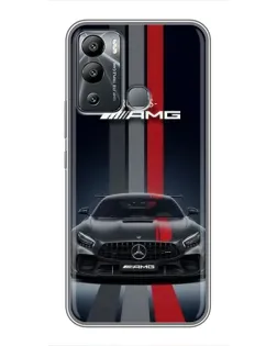 Чехол для Infinix Hot 12 Play с картинкой «Mercedes — белый карбон»