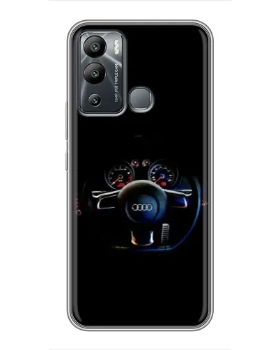 Чехол для Infinix Hot 12 Play с картинкой «Салон Audi — руль»