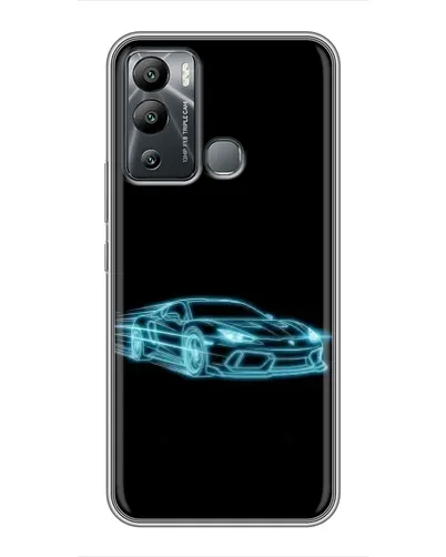 Чехол для Infinix Hot 12 Play с картинкой «Неоновый контур Lamborghini»