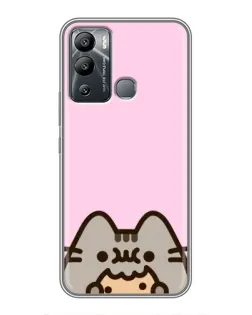 Чехол для Infinix Hot 12 Play с картинкой «Pusheen и печенье»