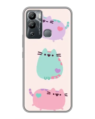 Чехол для Infinix Hot 12 Play с картинкой «Pusheen трио»