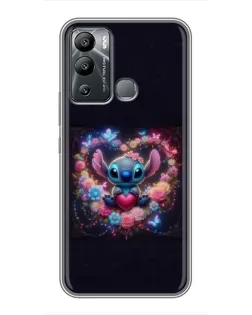 Чохол для Infinix Hot 12 Play з картинкою «Stitch у квітах»