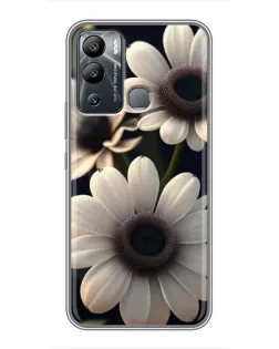 Чехол для Infinix Hot 12 Play с картинкой «Белые маргаритки макро»