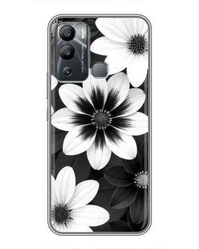 Чехол для Infinix Hot 12 Play с картинкой «Монохромные астры»