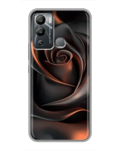 Чехол для Infinix Hot 12 Play с картинкой «Шелковая черная роза»