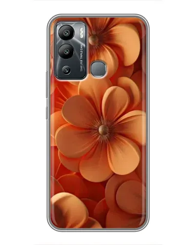 Чехол для Infinix Hot 12 Play с картинкой «Оранжевый макро цветок»