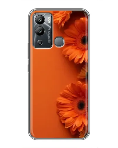 Чехол для Infinix Hot 12 Play с картинкой «Оранжевые герберы»
