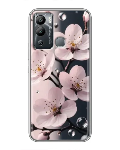 Чехол для Infinix Hot 12 Play с картинкой «Нежная сакура и капли» Чехол для Infinix Hot 12 Play с картинкой «Нежная сакура и капли»