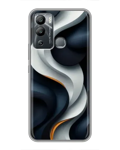 Чехол для Infinix Hot 12 Play с картинкой «Объемные черно-белые ленты»