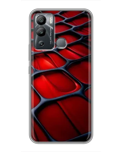 Чехол для Infinix Hot 12 Play с картинкой «Красная глянцевая сетка»