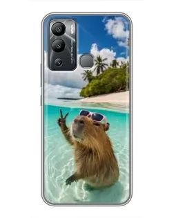 Чехол для Infinix Hot 12 Play с картинкой «Капибара на море» Чехол для Infinix Hot 12 Play с картинкой «Капибара на море»