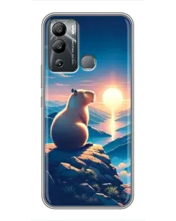 Чехол для Infinix Hot 12 Play с картинкой «Закат солнца с капибарой» Чехол для Infinix Hot 12 Play с картинкой «Закат солнца с капибарой»
