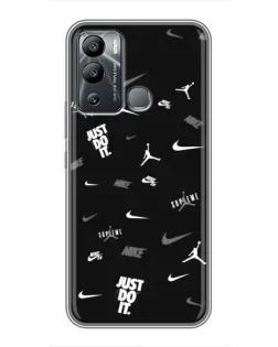 Чехол для Infinix Hot 12i с картинкой «Nike Black Pattern»
