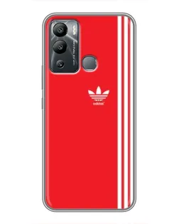 Чехол для Infinix Hot 12i с картинкой «Красный минимализм Adidas»