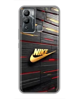 Чехол для Infinix Hot 12i с картинкой «Золотой Nike на металле»