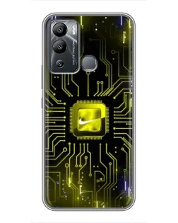 Чехол для Infinix Hot 12i с картинкой «Nike — золотая искра»