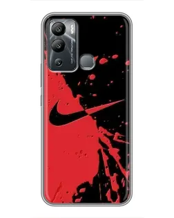 Чехол для Infinix Hot 12i с картинкой «Красные брызги Nike»