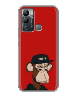 Чехол для Infinix Hot 12i с картинкой «Bored Ape — красный фон»