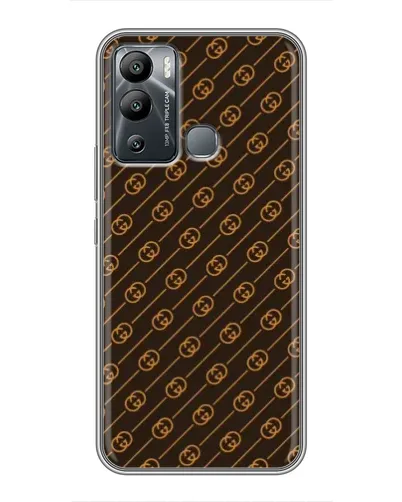Чехол для Infinix Hot 12i с картинкой «Gucci — золотые диагонали» Чехол для Infinix Hot 12i с картинкой «Gucci — золотые диагонали»