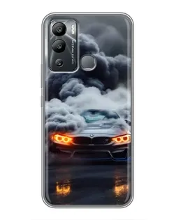 Чехол для Infinix Hot 12i с картинкой «BMW в дыму»