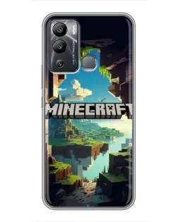 Чехол для Infinix Hot 12i с картинкой «Пещера Майнкрафт»