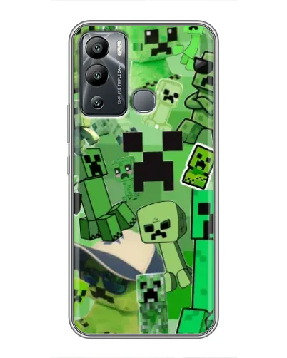 Чехол для Infinix Hot 12i с картинкой «Криперы Minecraft»