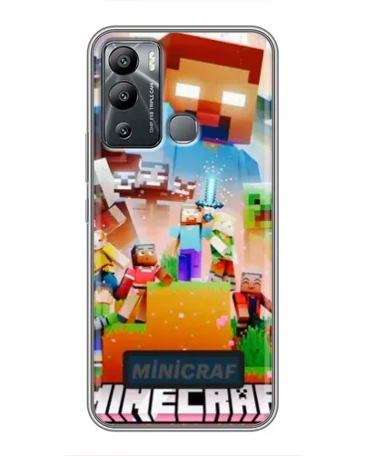 Чехол для Infinix Hot 12i с картинкой «Minecraft герои игры»