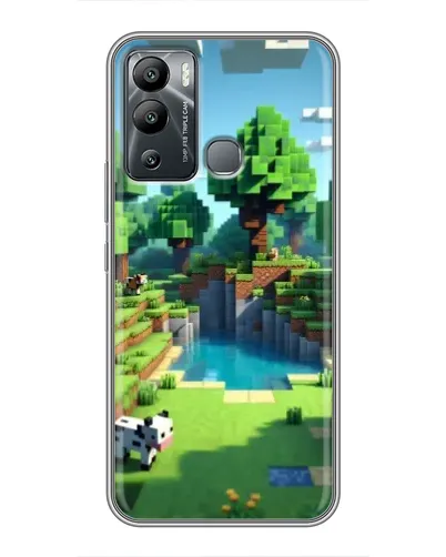 Чехол для Infinix Hot 12i с картинкой «Minecraft летний день»