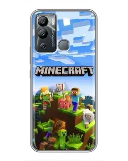 Чехол для Infinix Hot 12i с картинкой «Minecraft классический мир»
