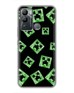 Чехол для Infinix Hot 12i с картинкой «Паттерн с криперами»