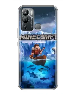 Чехол для Infinix Hot 12i с картинкой «Minecraft ледяной мир»