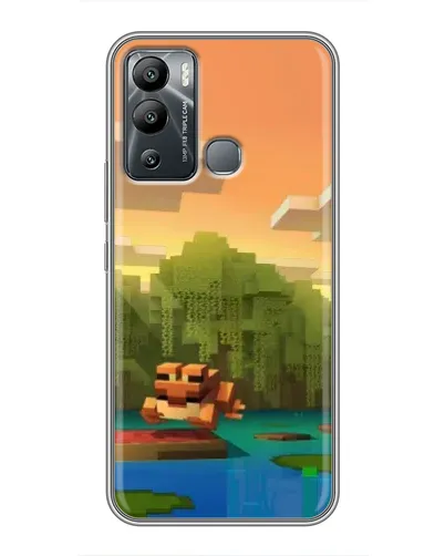 Чехол для Infinix Hot 12i с картинкой «Майнкрафт закат солнца»