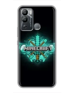 Чехол для Infinix Hot 12i с картинкой «Minecraft Diamond лого»