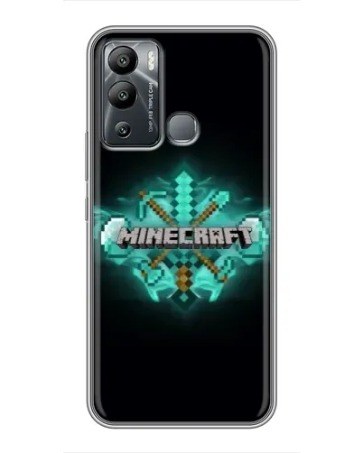 Чехол для Infinix Hot 12i с картинкой «Minecraft Diamond лого»