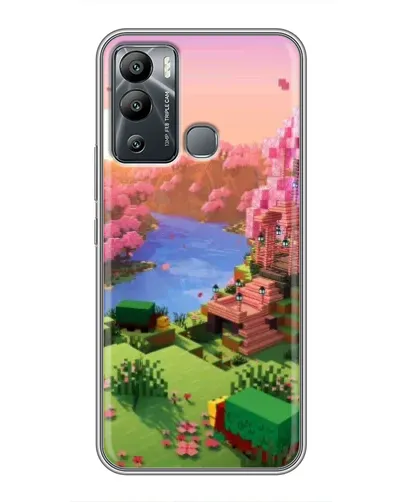 Чехол для Infinix Hot 12i с картинкой «Розовое дерево Minecraft»