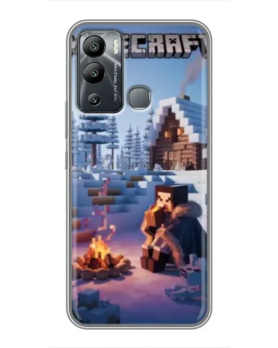 Чехол для Infinix Hot 12i с картинкой «Зимний Minecraft»