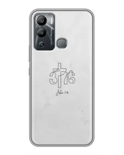 Чехол для Infinix Hot 12i с картинкой «Иоанна 3:16 Крест»
