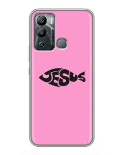 Чехол для Infinix Hot 12i с картинкой «Розовый символ  Jesus»
