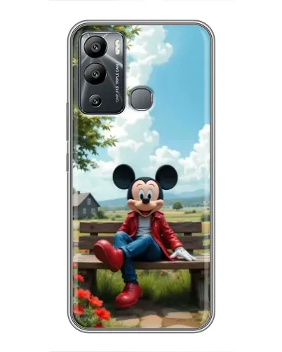 Чехол для Infinix Hot 12i с картинкой «Микки на скамейке»
