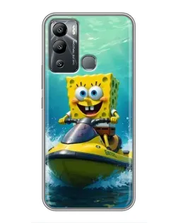 Чохол для Infinix Hot 12i з картинкою «Спанч Боб на гідроциклі» Чохол для Infinix Hot 12i з картинкою «Спанч Боб на гідроциклі»